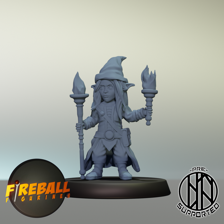 3d Printable Thistle Female Forest Gnome Wizard By Fireball Figurines